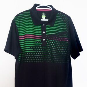 PGA tour pro series golf polo men stripes L